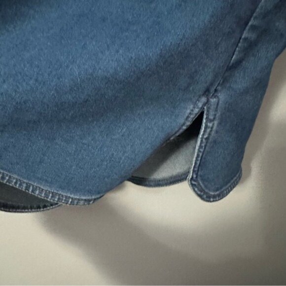 Free People Dynomite Denim Dress Small Western Boho Retro 70s - Picture 9 of 13